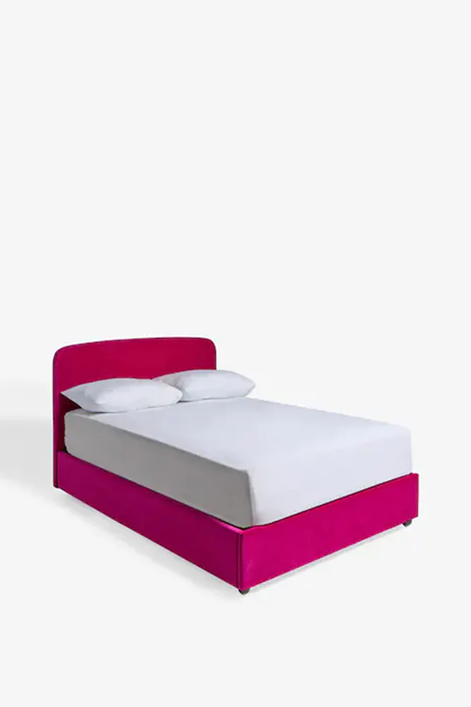 The Jagger Bed in Luxe Needlecord Velvet Harry's Pink - Available in Two Sizes - Image 5