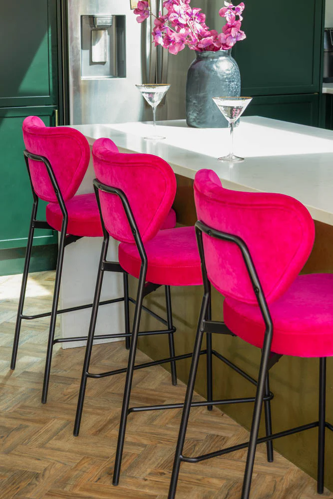 Set Of 2 Bar Stools In Harry's Hot Pink - Image 3