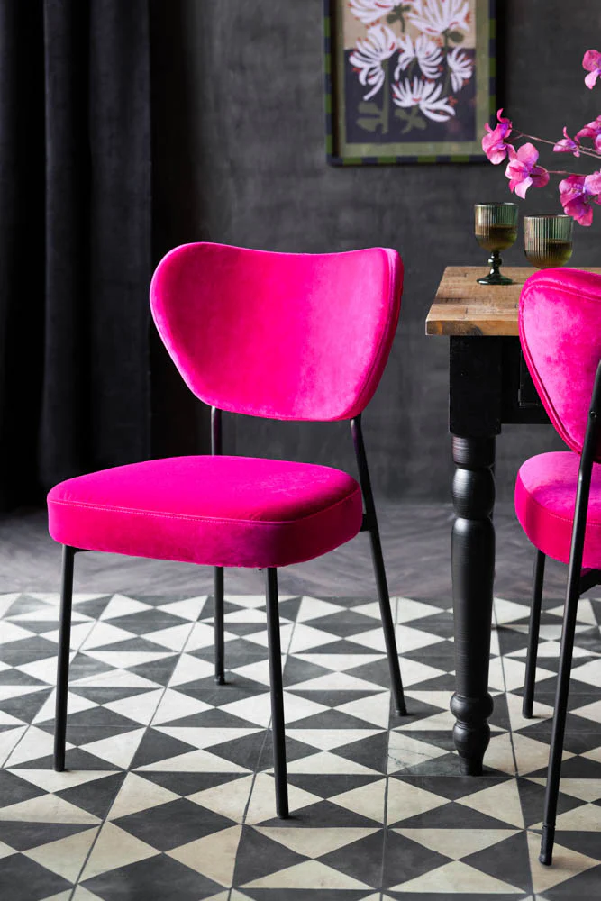 Set Of 2 Dining Chairs In Harry's Hot Pink - Image 4