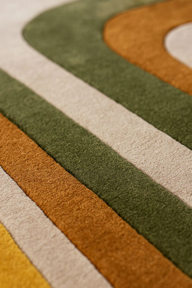 The Romy Retro Rug in Green - Available in 3 Sizes - Image 3