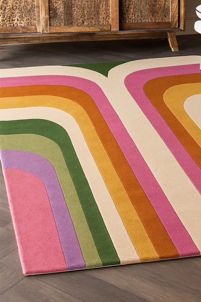 The Romy Retro Rug in Pink - Available in 3 Sizes - Image 3