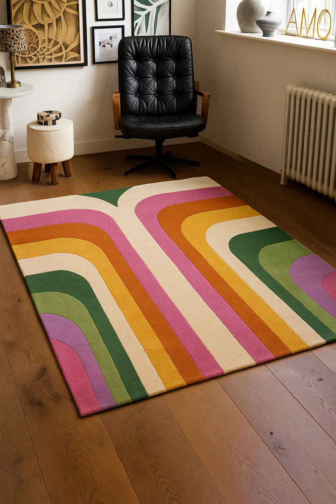 The Romy Retro Rug in Pink - Available in 3 Sizes - Image 4