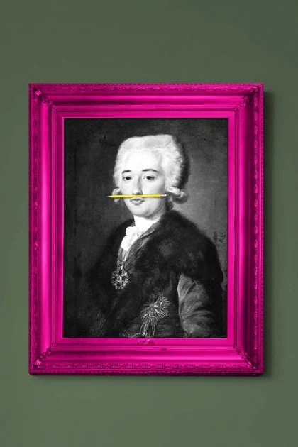 The Yellow Pencil Canvas with Printed Frame