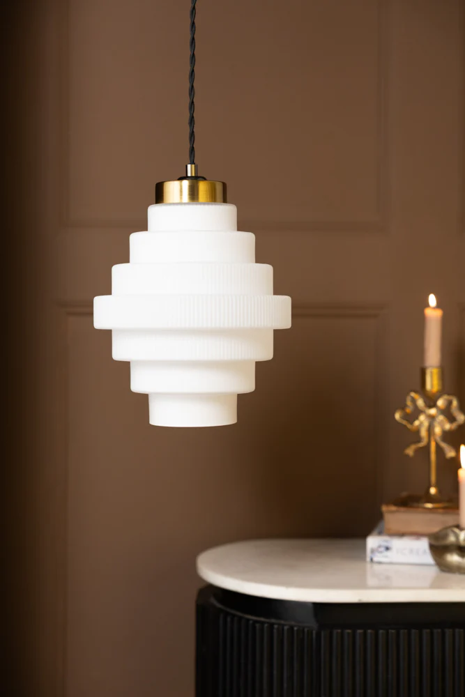 Tiered Opal Glass Easyfit Ceiling Light Shade - Image 2