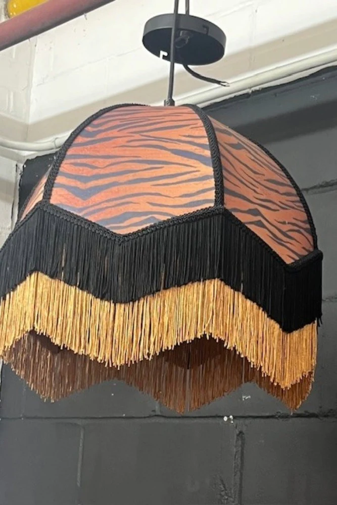 Tiger Print Double Tassel Edge Ceiling Light - SECONDS - Image 2