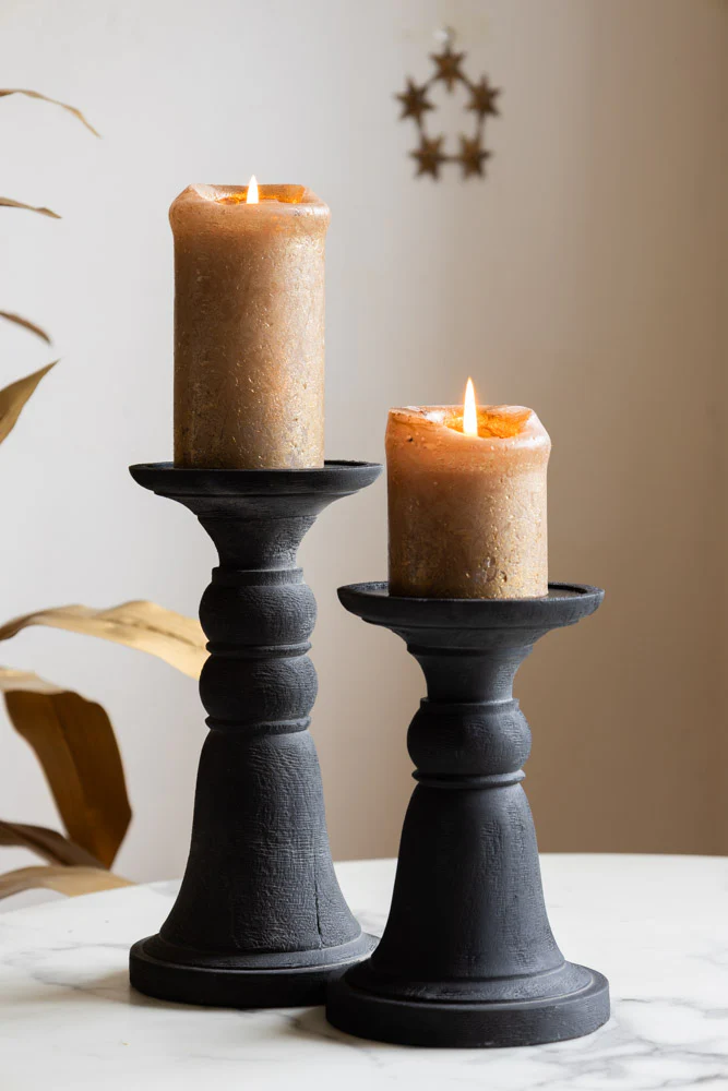Traditional Black Candle Holder - Tall - Image 3