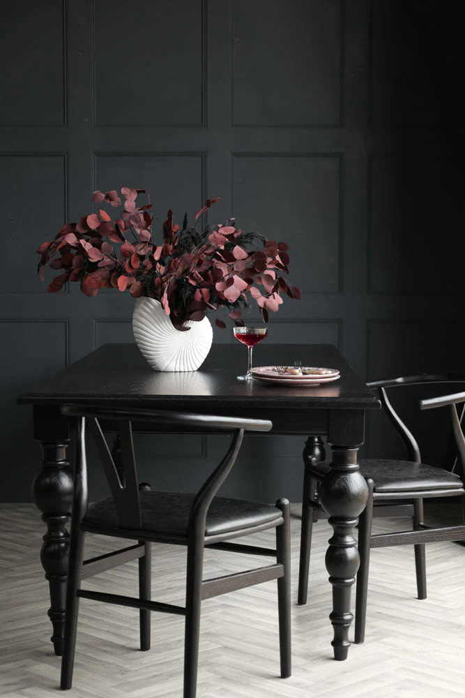 Traditional Black Oak Dining Table - Image 3