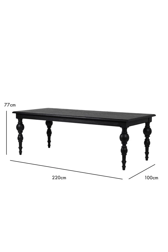 Traditional Black Oak Dining Table - Image 8