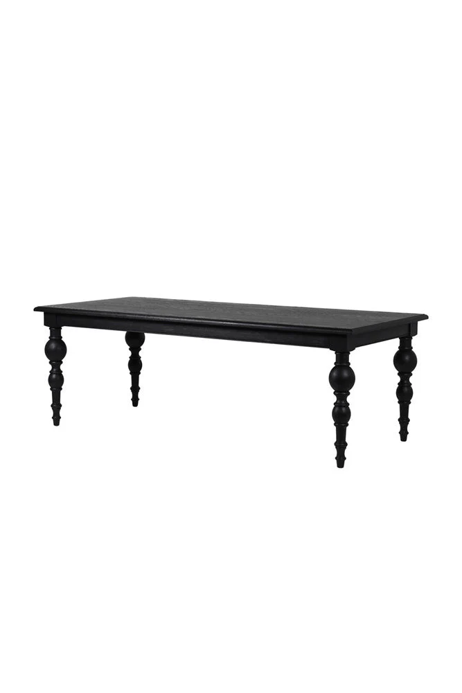Traditional Black Oak Dining Table - Image 9
