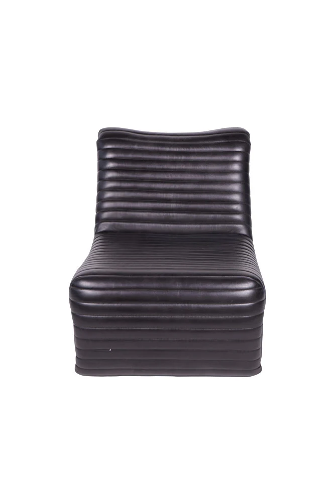 Traditional Charcoal Leather Occasional Chair - Image 3