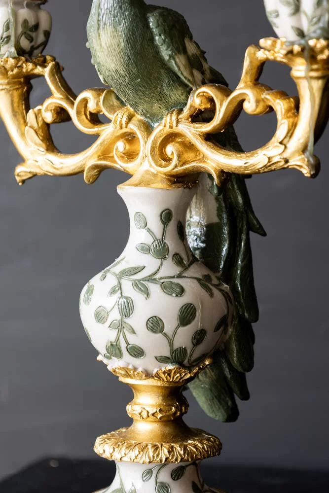 Vintage Gold Peacock Candlestick Holder - Image 4