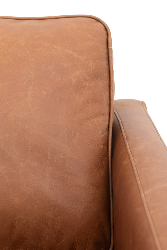 Vintage-Style Brown Leather 2-Seater Sofa - Image 10