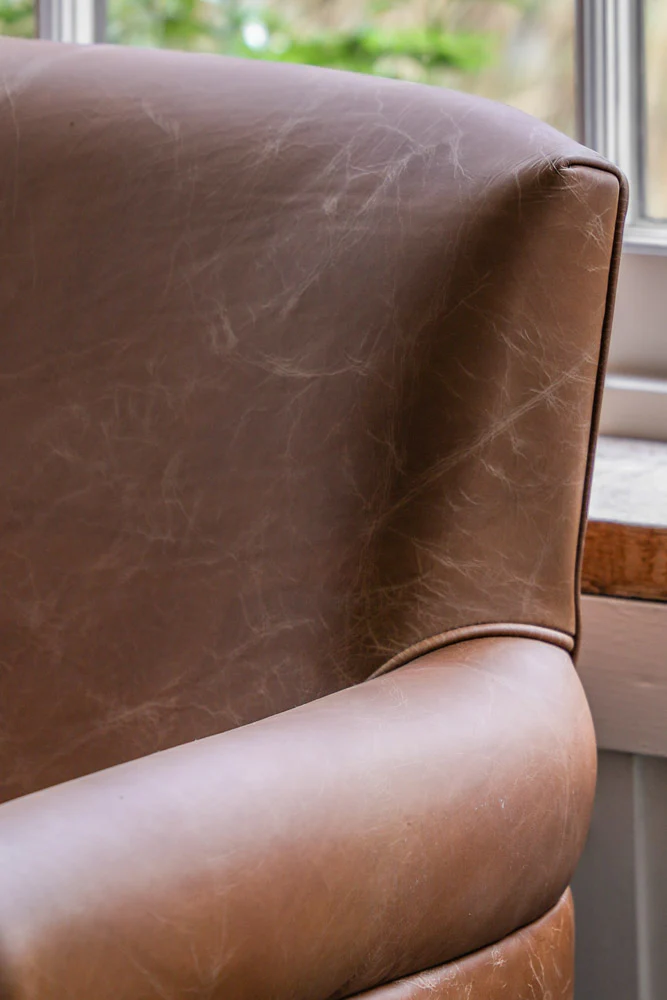 Vintage-Style Dark Brown Leather 2-Seater Sofa - Image 4