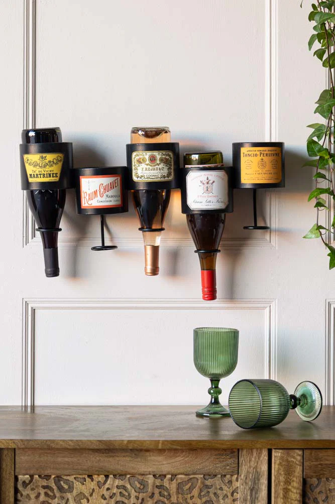 Vintage-Style French Wall-Mounted Bottle Holder