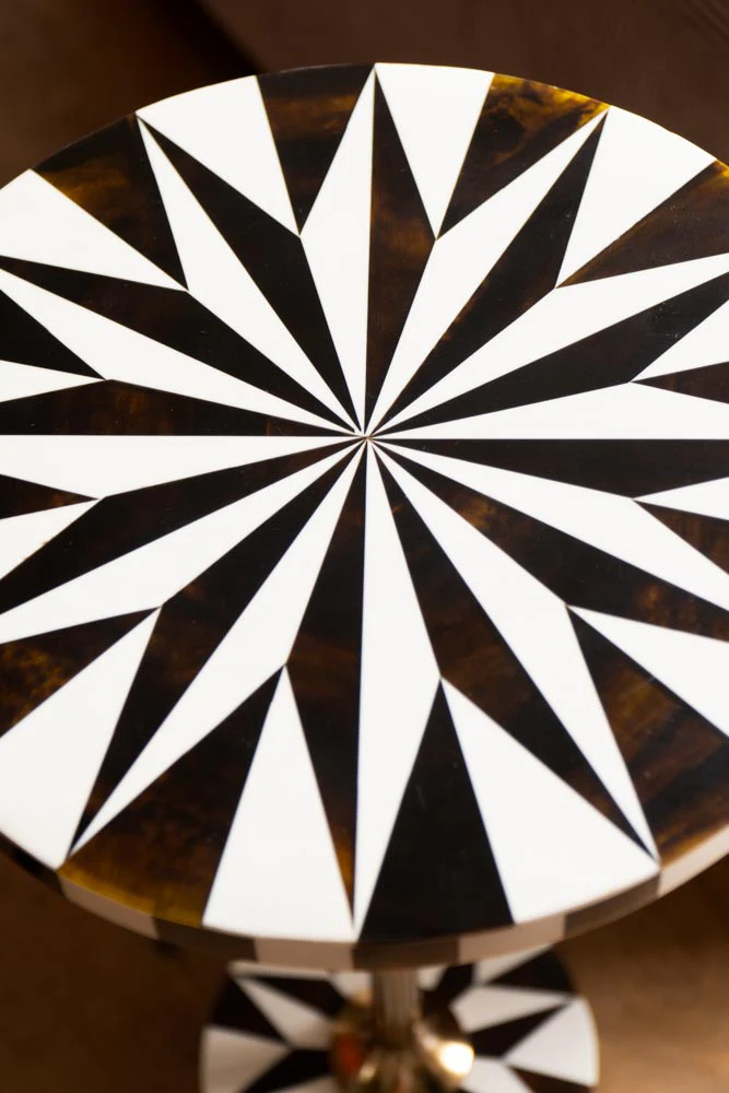 White & Chocolate Brown Star Side Table - Image 2