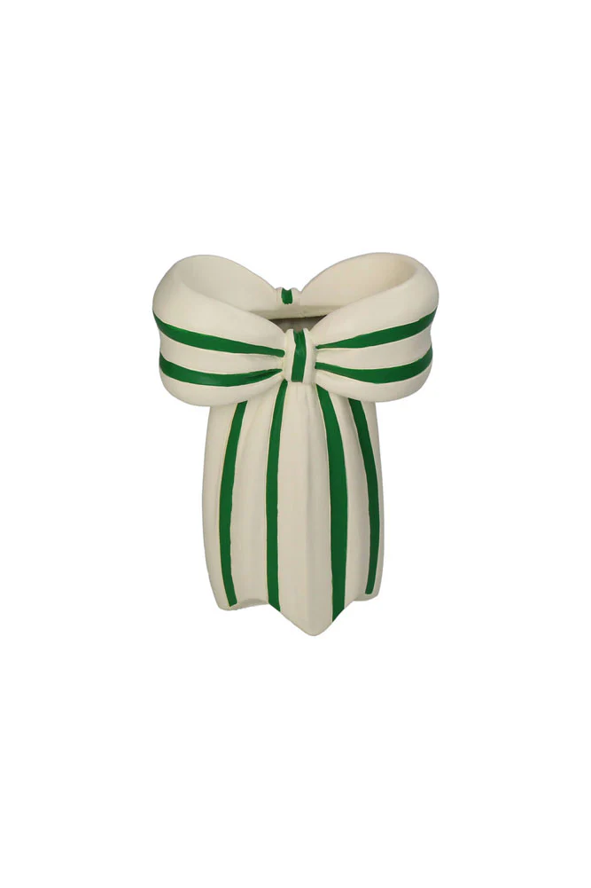 White & Green Beautiful Bow Bud Vase - Image 5