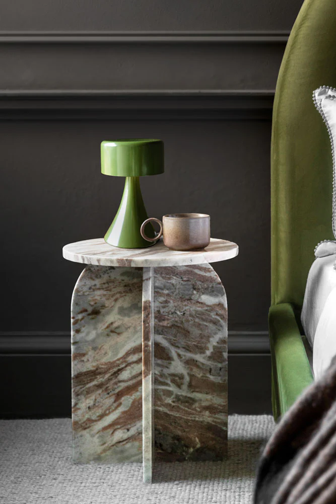 White Marble Round Side Table