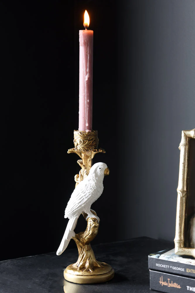 White Parrot Candlestick Holder - Image 4