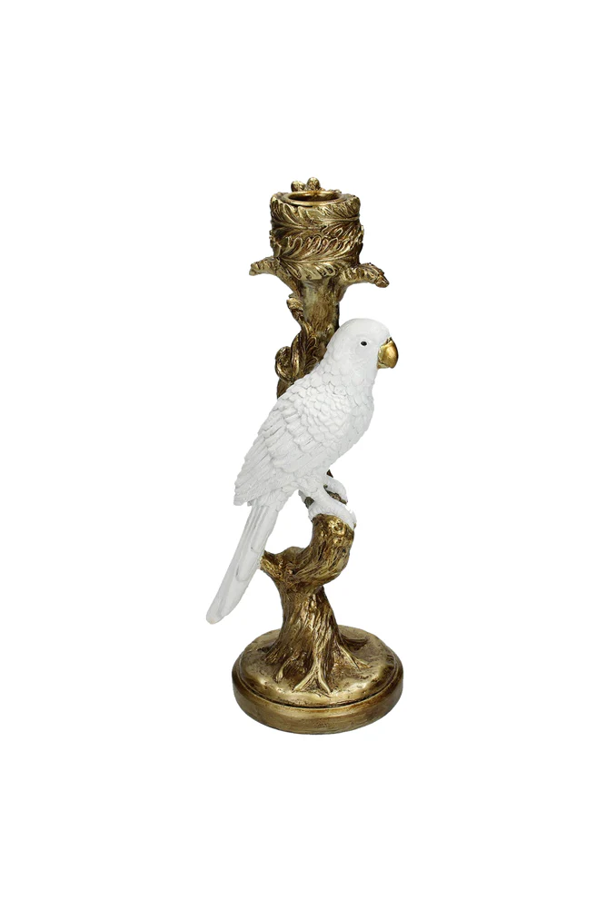 White Parrot Candlestick Holder - Image 7