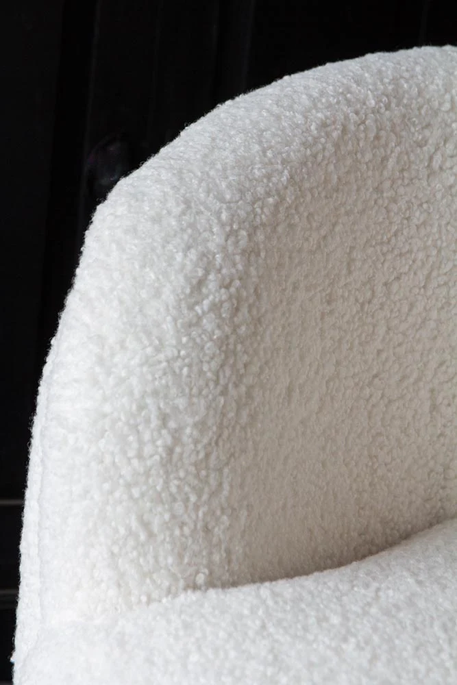 White Teddy Armchair With Gold Legs - Image 2