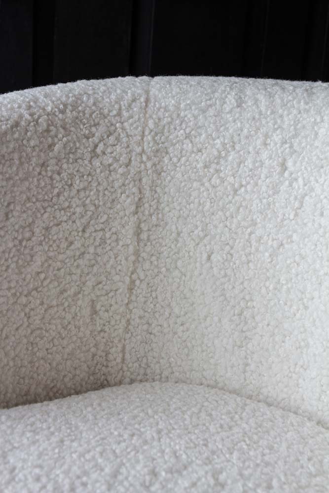 White Teddy Armchair With Gold Legs - Image 6