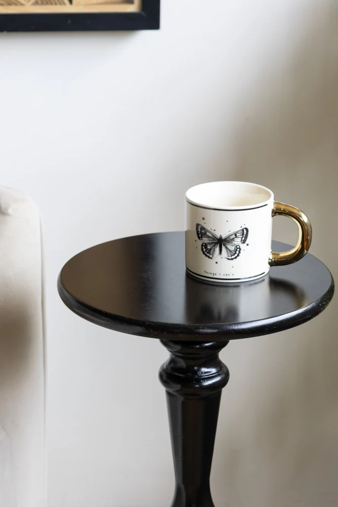 Wood Turned Black Side Table - Image 2
