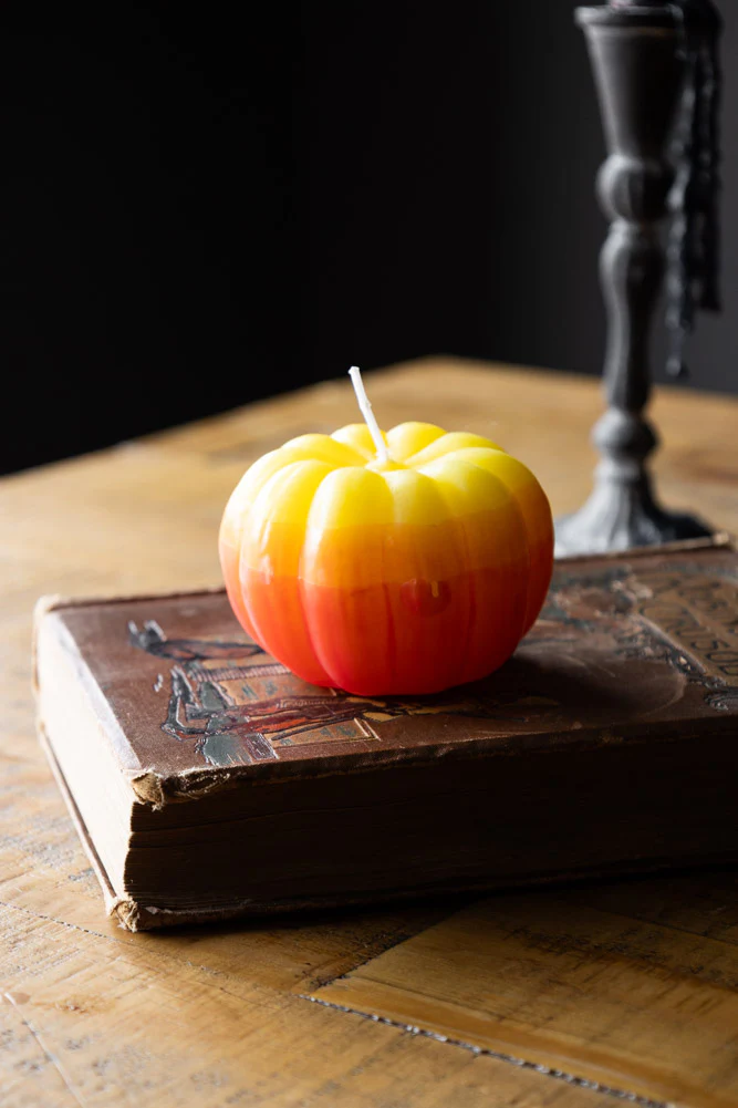 Yellow Ombre Pumpkin Candle - Image 3