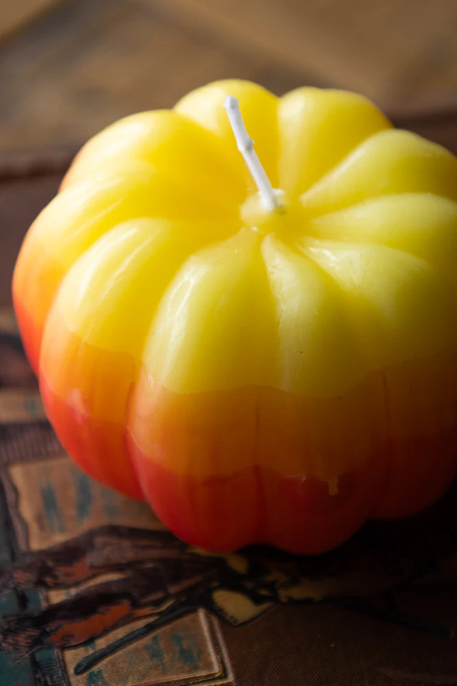 Yellow Ombre Pumpkin Candle - Image 4