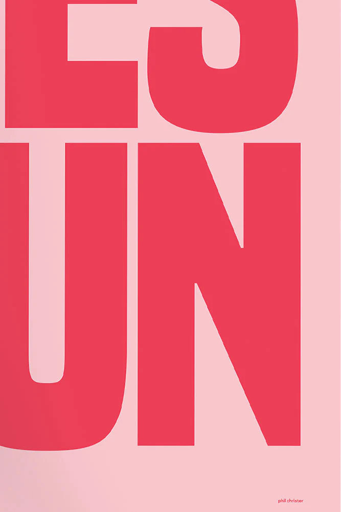 Yes Fun Pink & Red Art Print - Unframed - Image 4